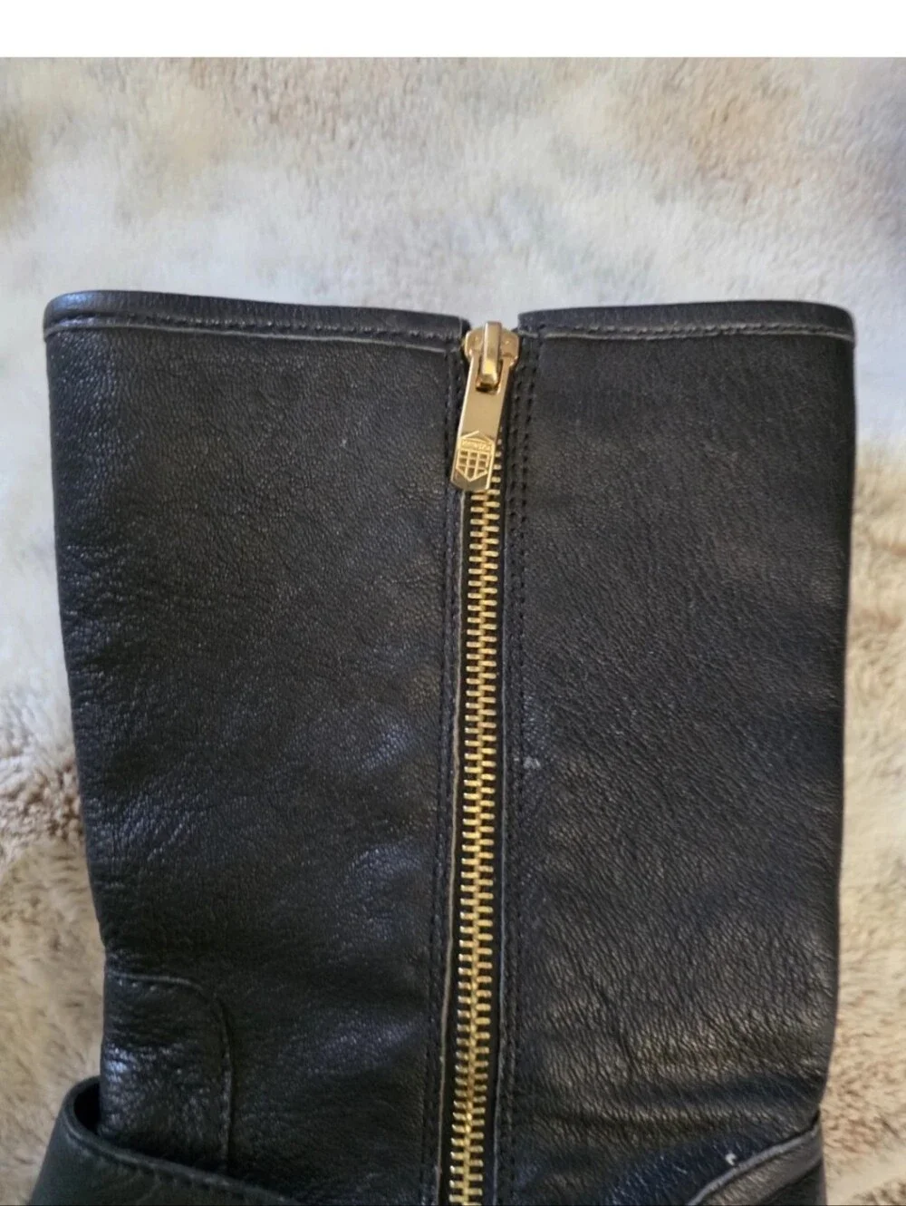 Vince Camuto  Winchell Women's Black & Gold Leather Boots US Size 7 1/2 M